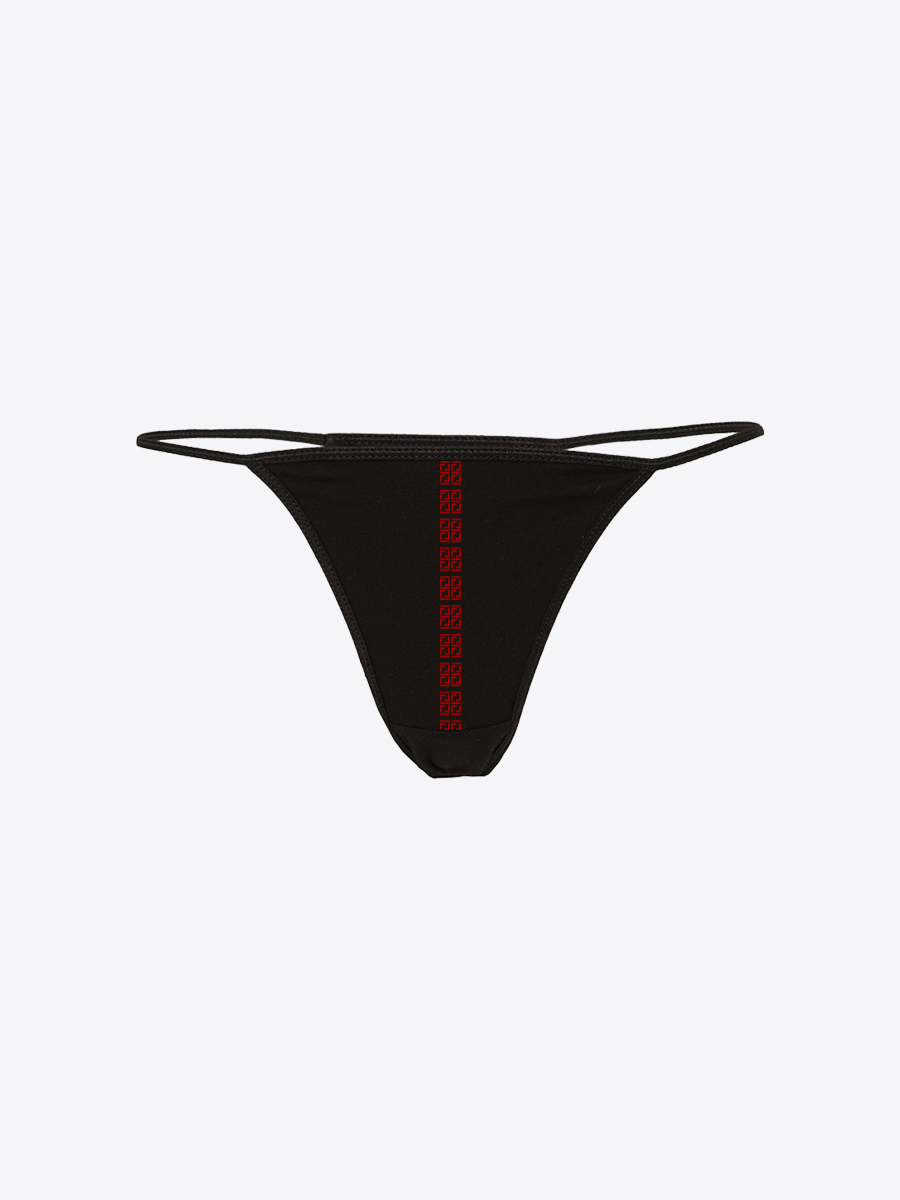 Limited Edition Monogram 'Red Lines' Spandex Thong Bikini